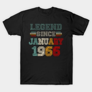 57 Years Old Legend Since January 1966 57th Birthday T-Shirt